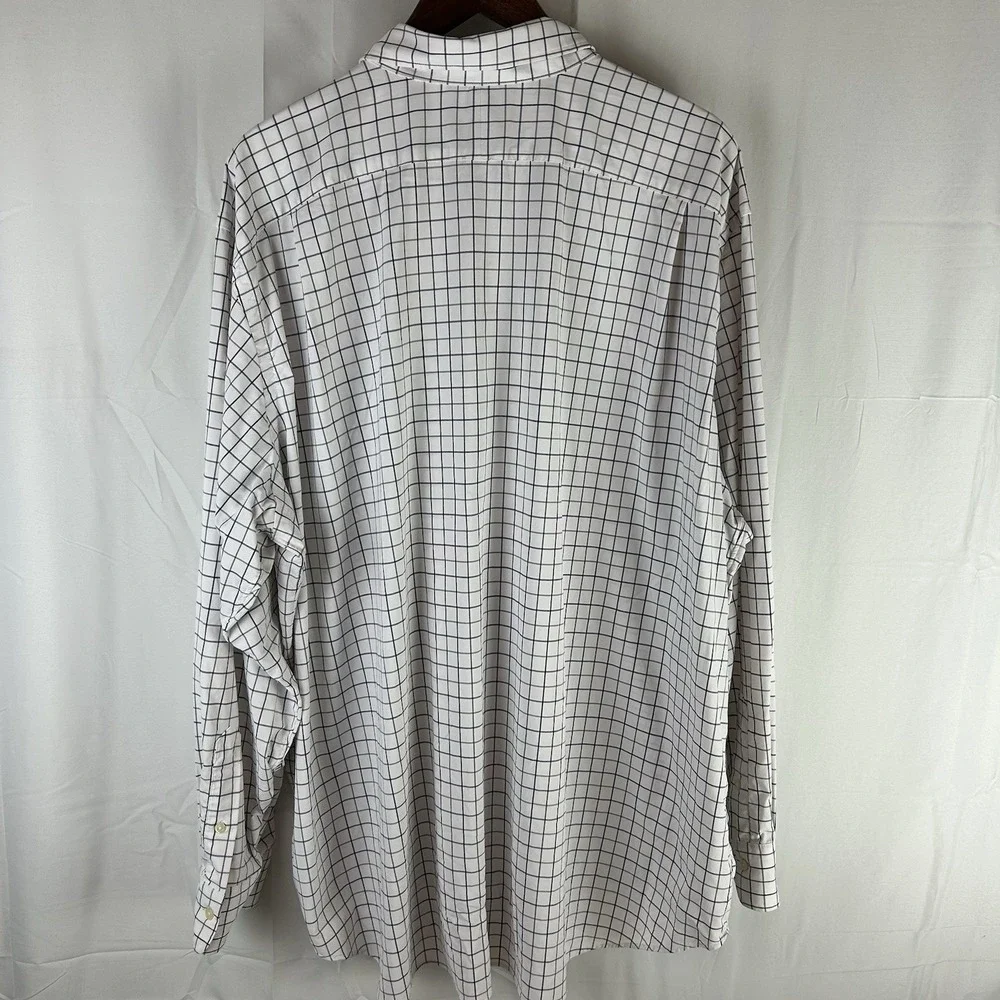 Polo Ralph Lauren Performance Long Sleeve Button Up‎ White Grid Check Men's 3XB